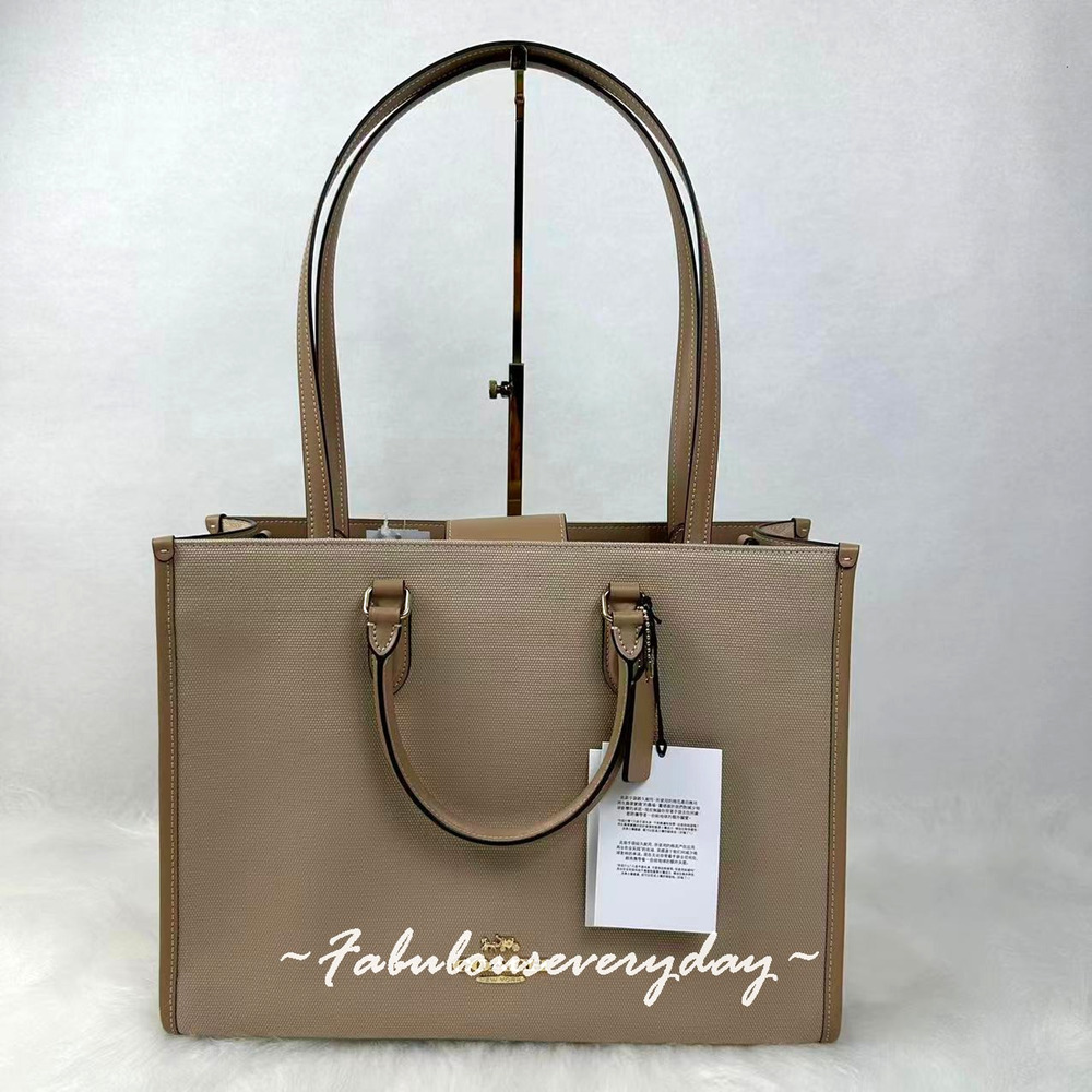 Coach Maggie Tote Bag In Colorblock In Canvas/Gold/Dark Natural Multi Cak59 Nwt